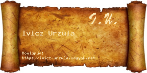 Ivicz Urzula névjegykártya